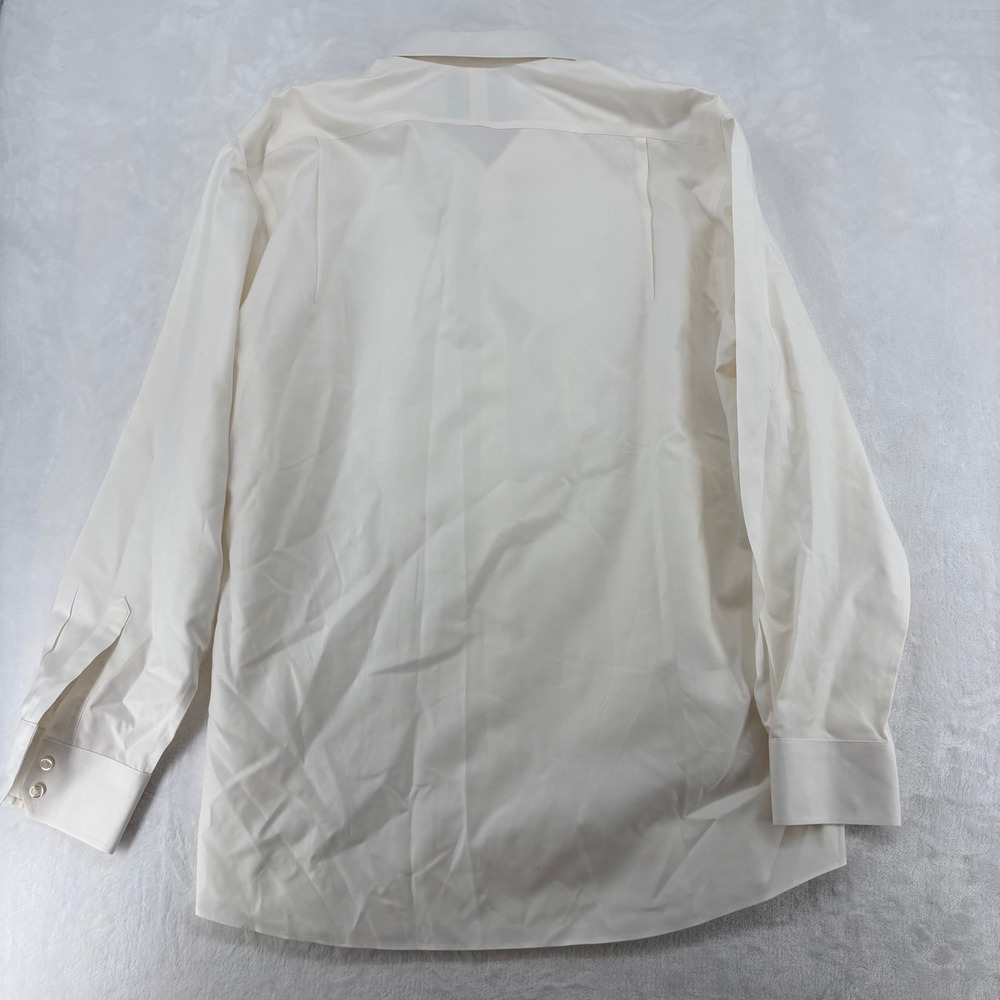 Charles Tyrwhitt Dress Shirt Mens 18/37 Slim Fit Non-Iron Cream Long Sleeve - Picture 6 of 7